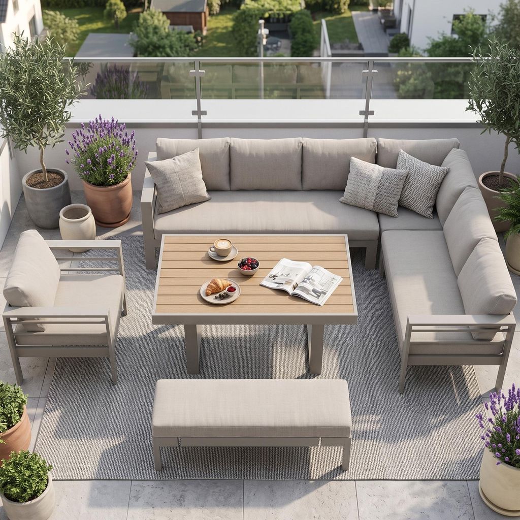 MEXO Gartenmöbel Set für 6-9 Personen, Gartenlounge-Set Produktbild 