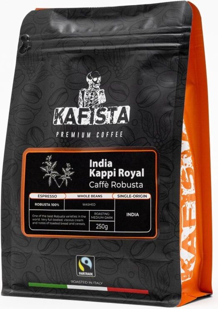 Kafista "India Kappi Royal" - 100% Robusta, geröstet in Italien - Espressobohnen 1x250g