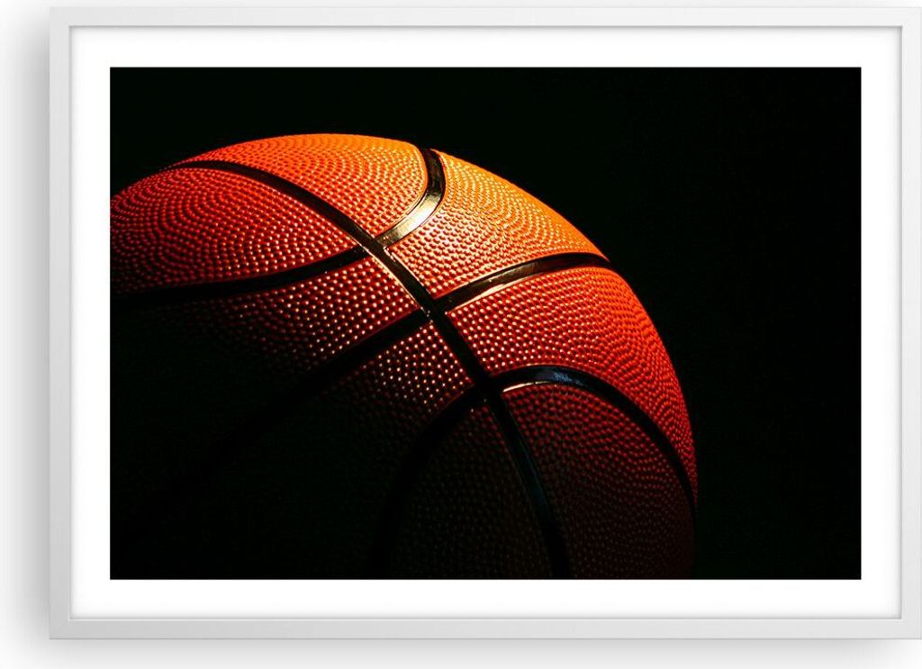 Gerahmtes Poster - Weißer Rahmen - Basketball Spiel Sport - 70x50 cm - Wand Bild - Wanddeko - Wandbilder - Kunstposter - Wandposter - Bilderrahmen...