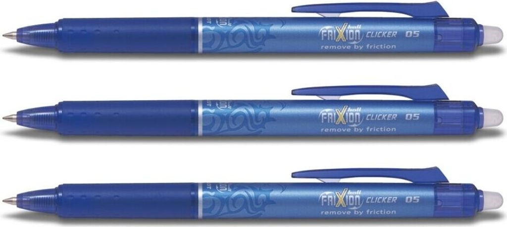 Pilot Frixion Clicker 0.5 Tintenroller 3er-Set blau Produktbild 