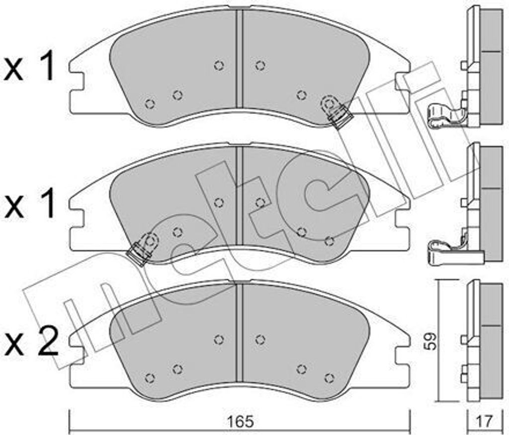 METELLI Bremsbeläge Satz Vorne Bremsklötze für KIA CERATO (LD) 22-0630-0