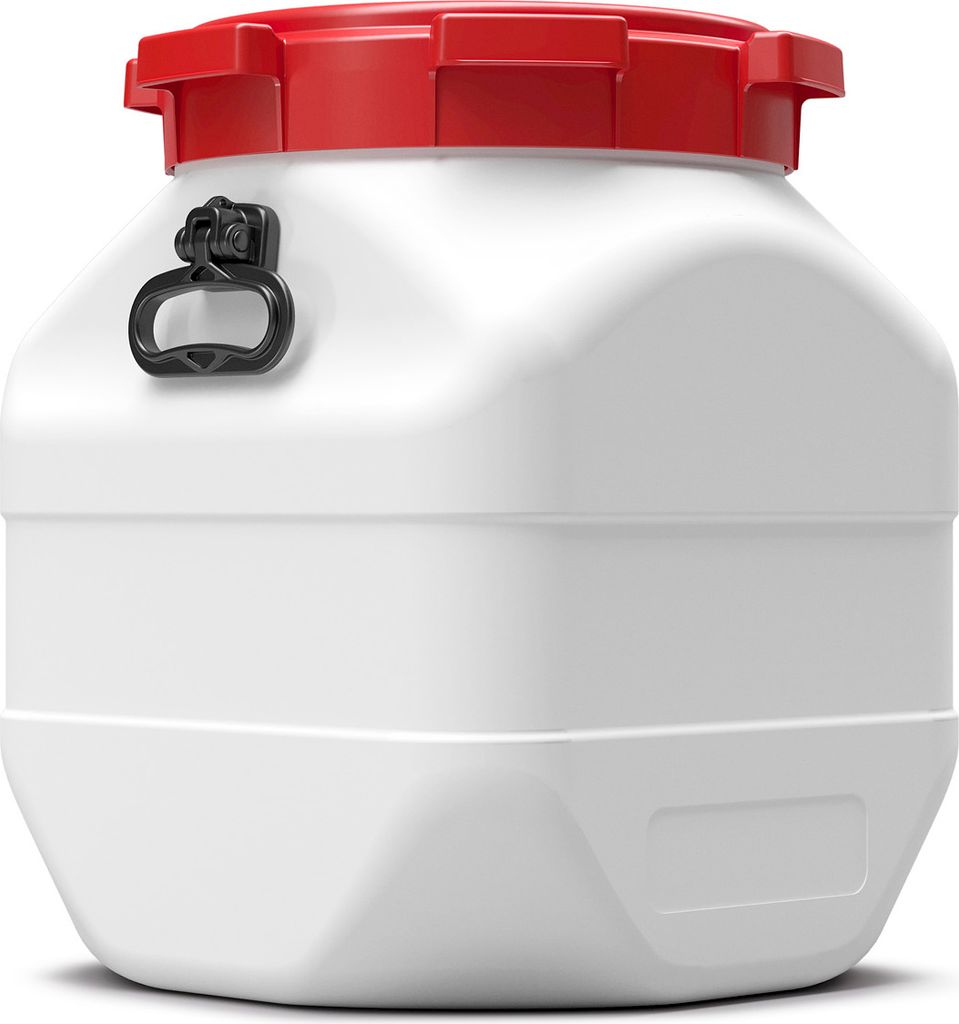 50 L Liter Curtec eckig, quadratisch Weithalsfass Schraubdeckel Drehdeckelfass weiß Kanu Bootsfass (50 CT ECK)