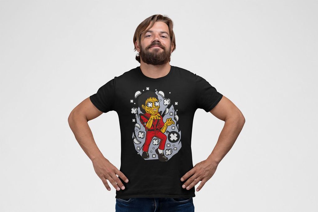 D&B Férfi Uni Polo PC00020 Michael Jackson Zombie Schwarz-Größe 5XL