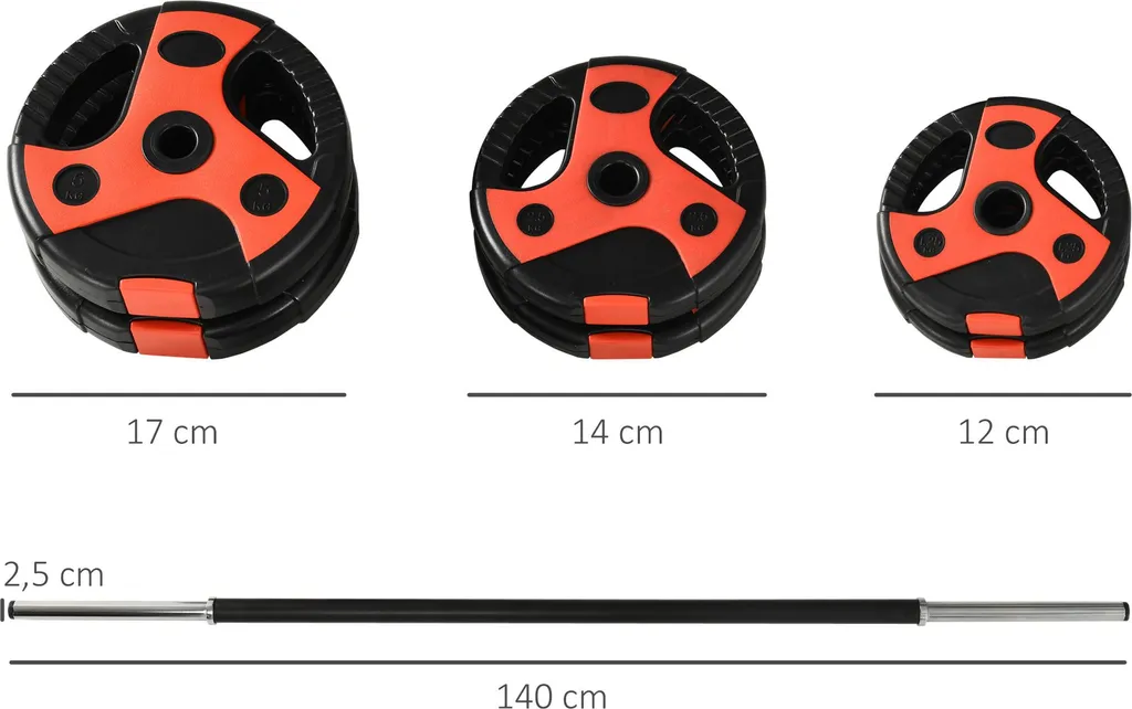 Set d'haltères robustes avec structure en acier et poignée ergonomique