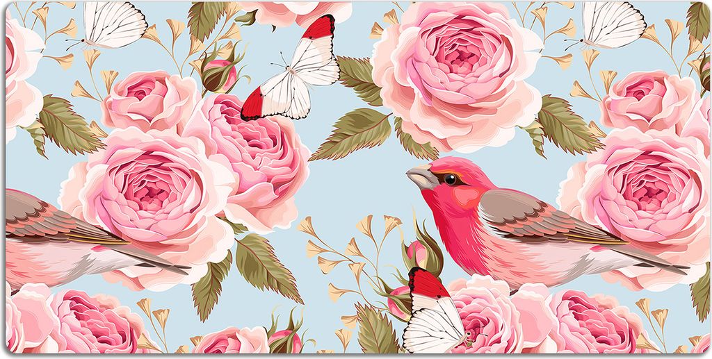 Schreibtischmatte Tischunterlage 100x50 cm Mauspad - Englische Rosen