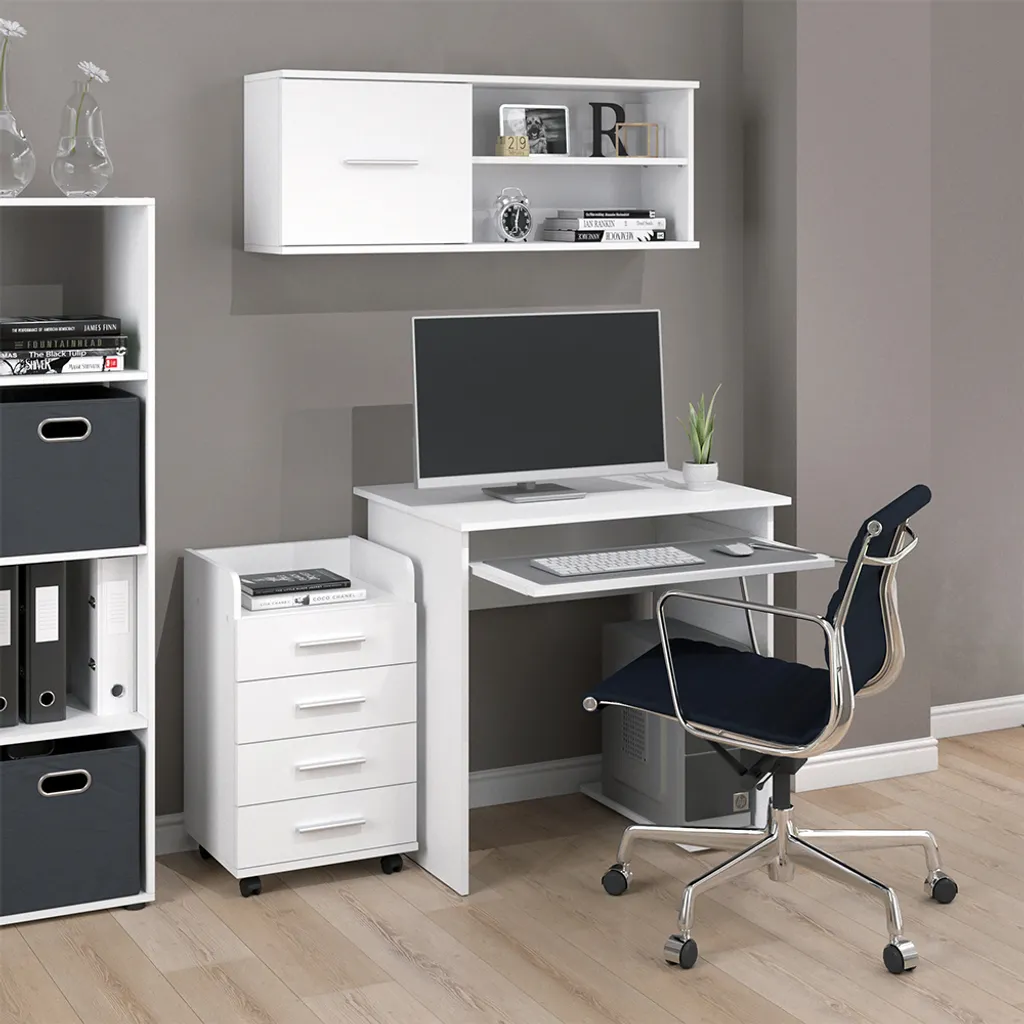 Bureau Vicco Nick Blanc 80x58cm - Modèle 34422 pour Petit Espace