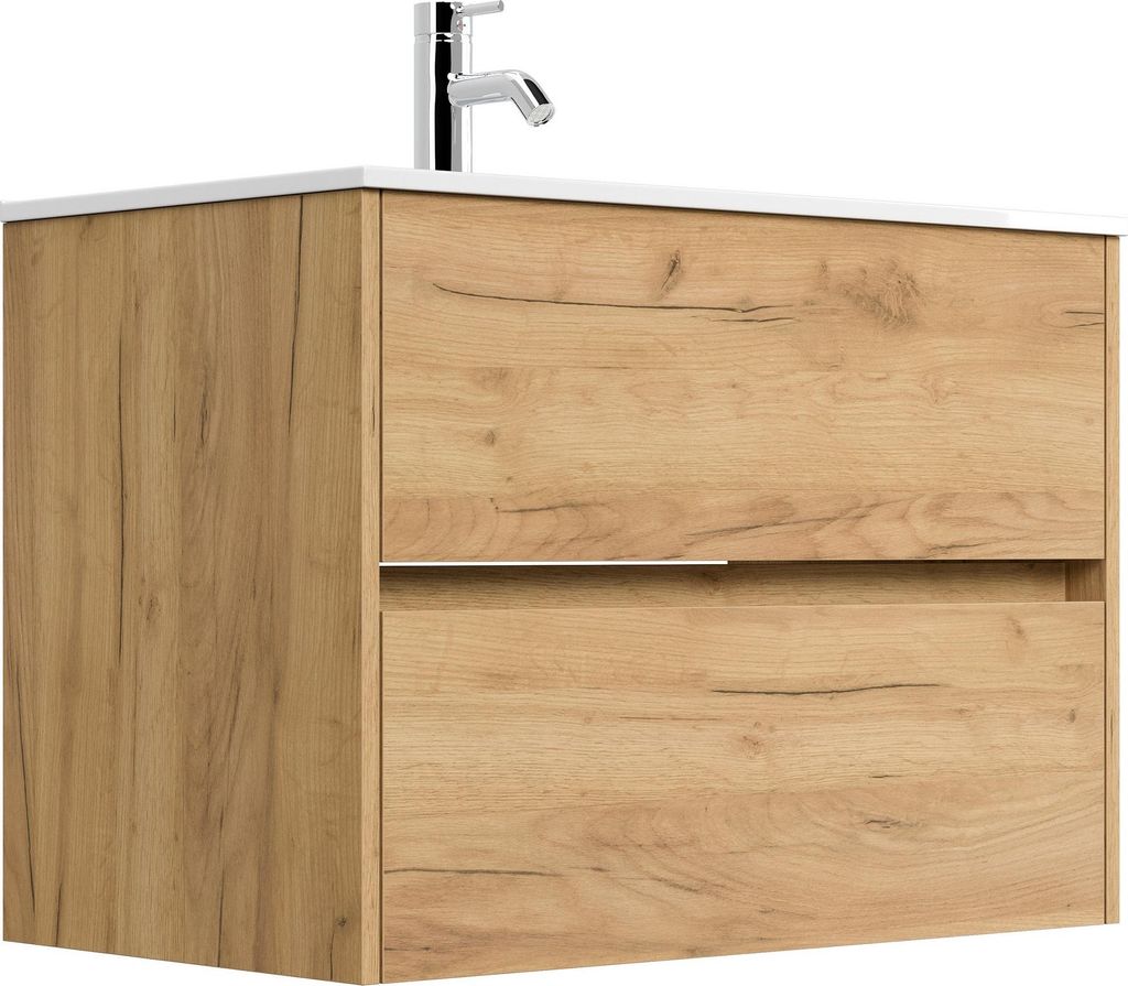 Badmöbel Limes & Waschtisch 80cm 2 Greifraum SoftClose Produktbild 