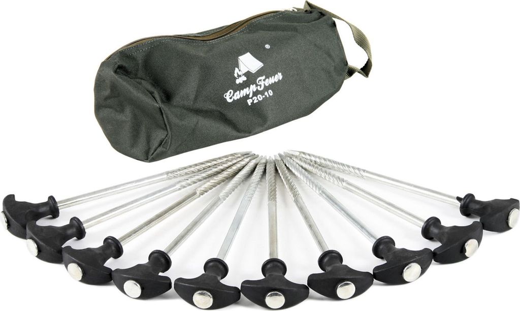 CampFeuer T-Pegs Heringe, 10 Stück à 20 cm, Erdnägel für Produktbild 