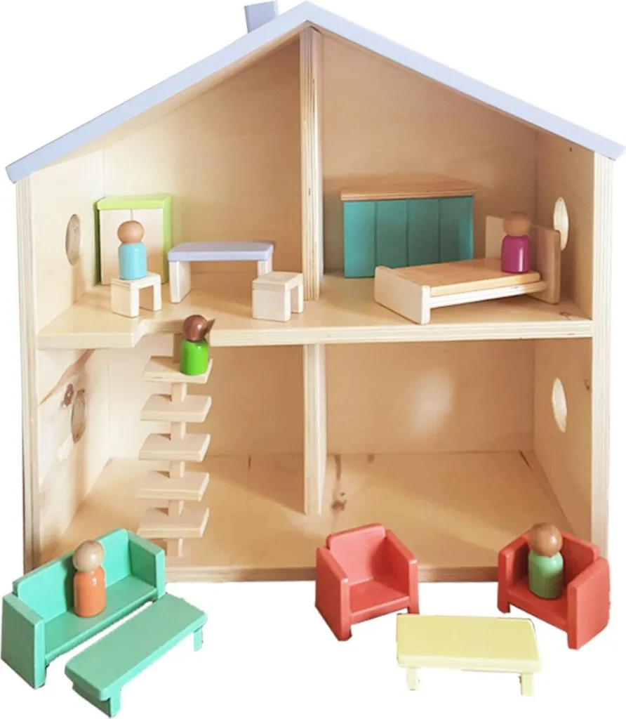 Espace de Jeu Intérieur pour Enfant en Bois et Peluche Skye Decor Coloré