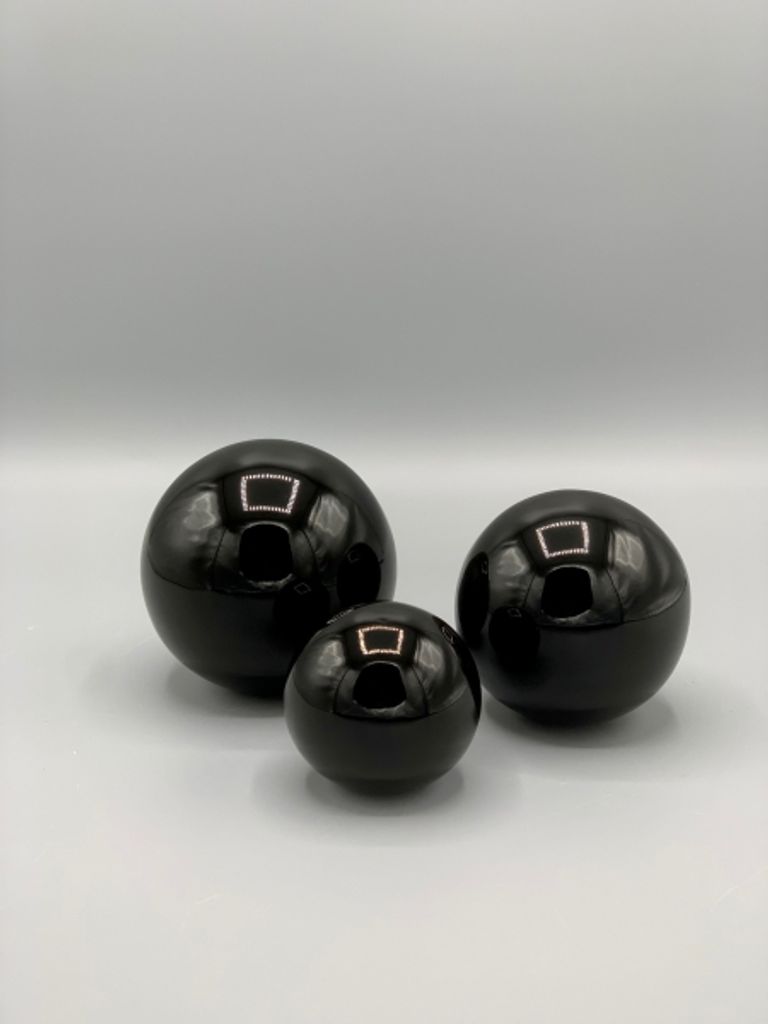 Keramik Moderne Deko Kugel Tischdeko 6 Größen schwarz weiss silber Ball Blackbal 