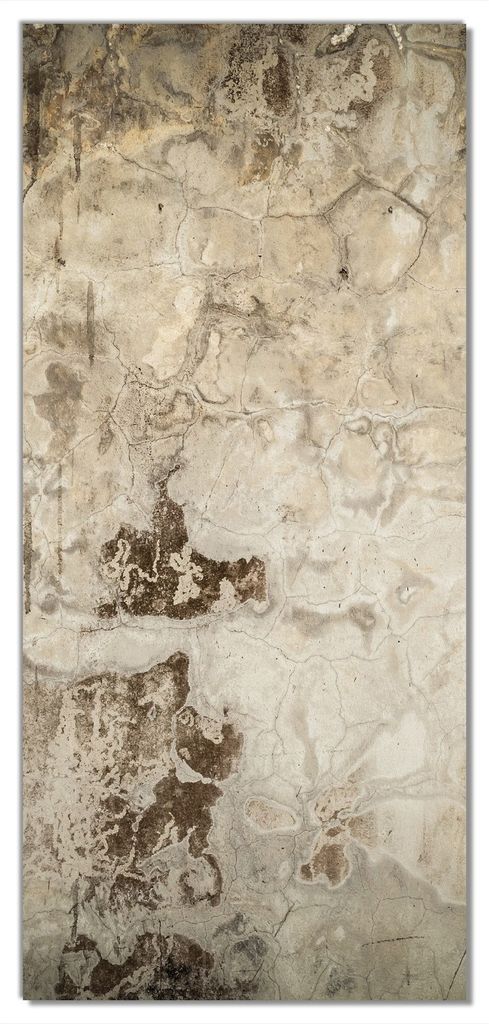 Wallario selbstklebende Türtapete 100 x 220 cm mit Schutzlaminat - Alte schmutzige Wand aus Beton mit abblätternder Farbe