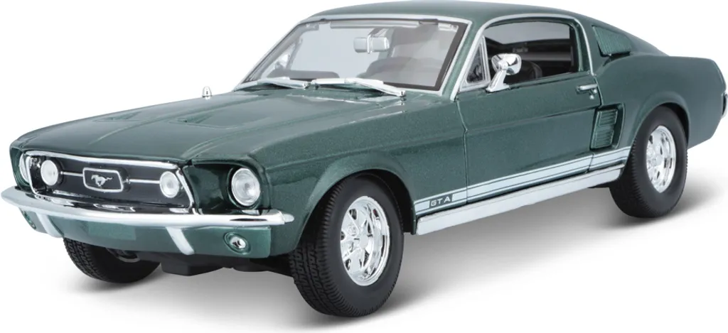 Voiture Miniature Ford Mustang Fastback 1967 Verte 1/18 - Modèle Réduit Métal