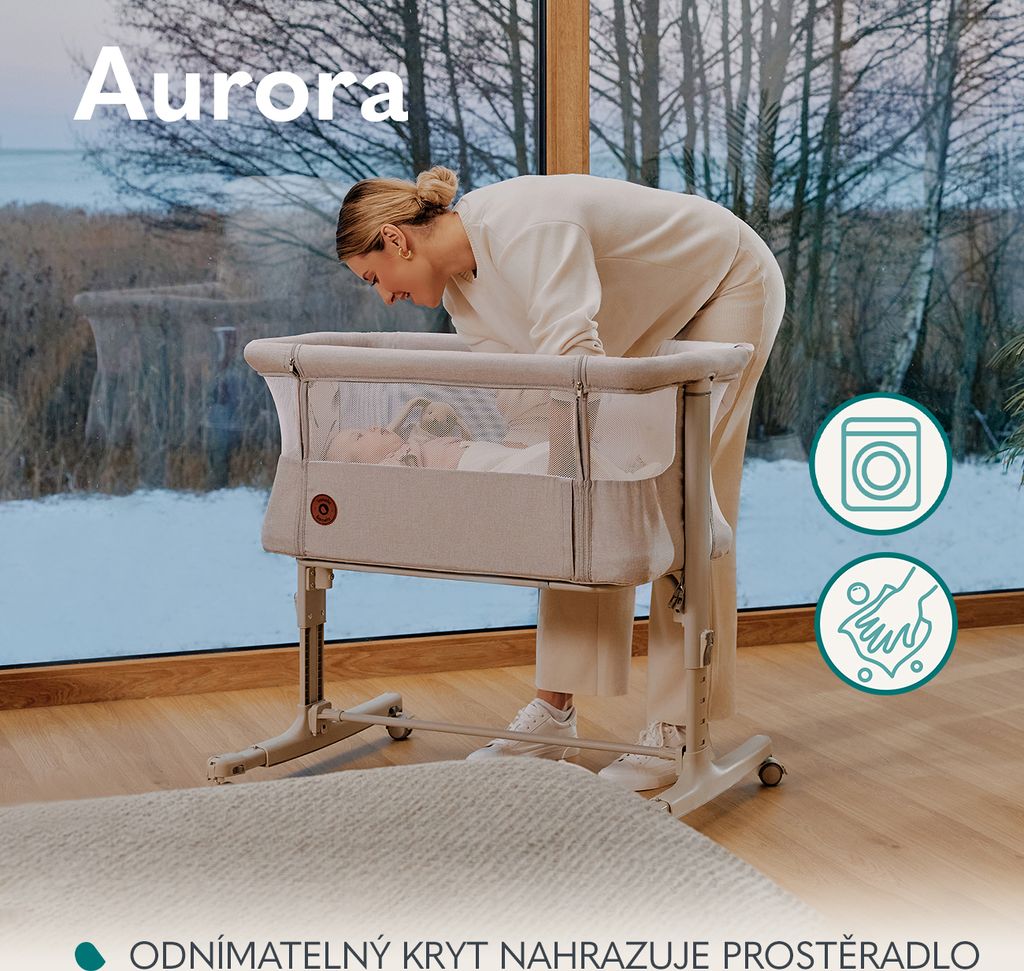 Lionelo Aurora 3v1 - společné spaní, kolébka, volně stojící Obrázek produktu 30