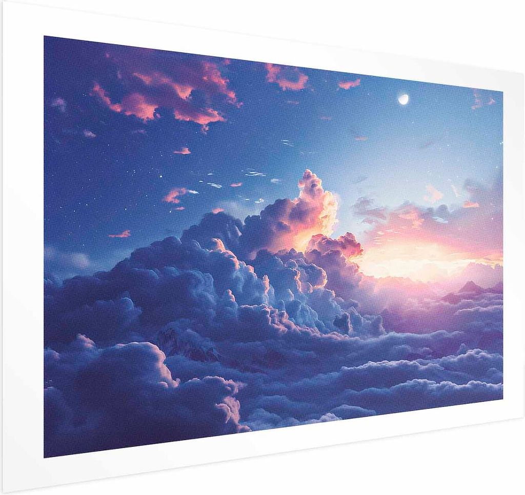 Posterpapier Poster - Night Concert in the Mountains: Clouds Illuminated by the Last Rays of the Sun 90x60 cm Muster b-H-10031-ao-a