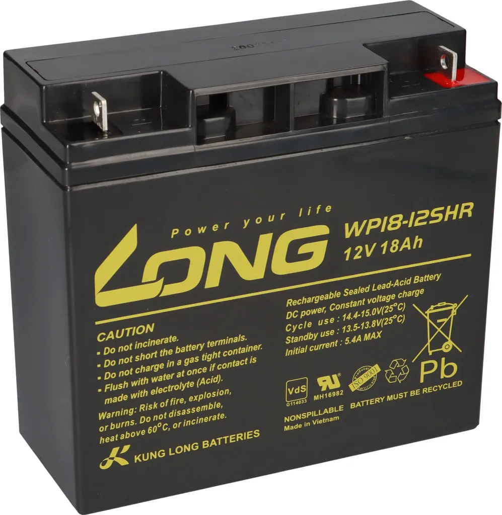 Batterie 12V 18Ah AGM Plomb Haute Performance pour Tondeuse et Scooter