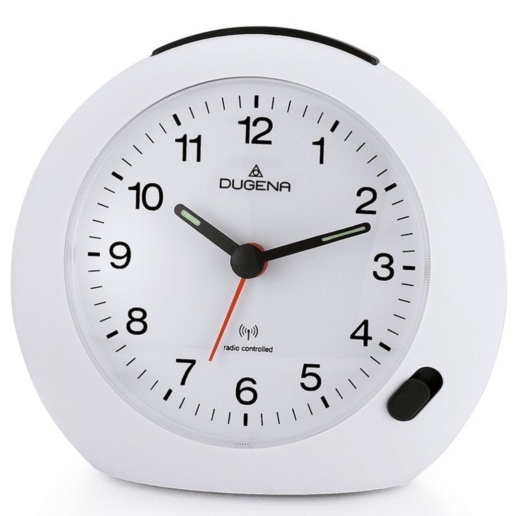 DUGENA 4460382 Wecker Funkwecker Licht Alarm weiss leise Produktbild 