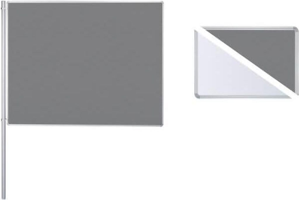 Anbauelement-Set beidseitig Filz/Fair BxH 1800x1200mm grau/weiß