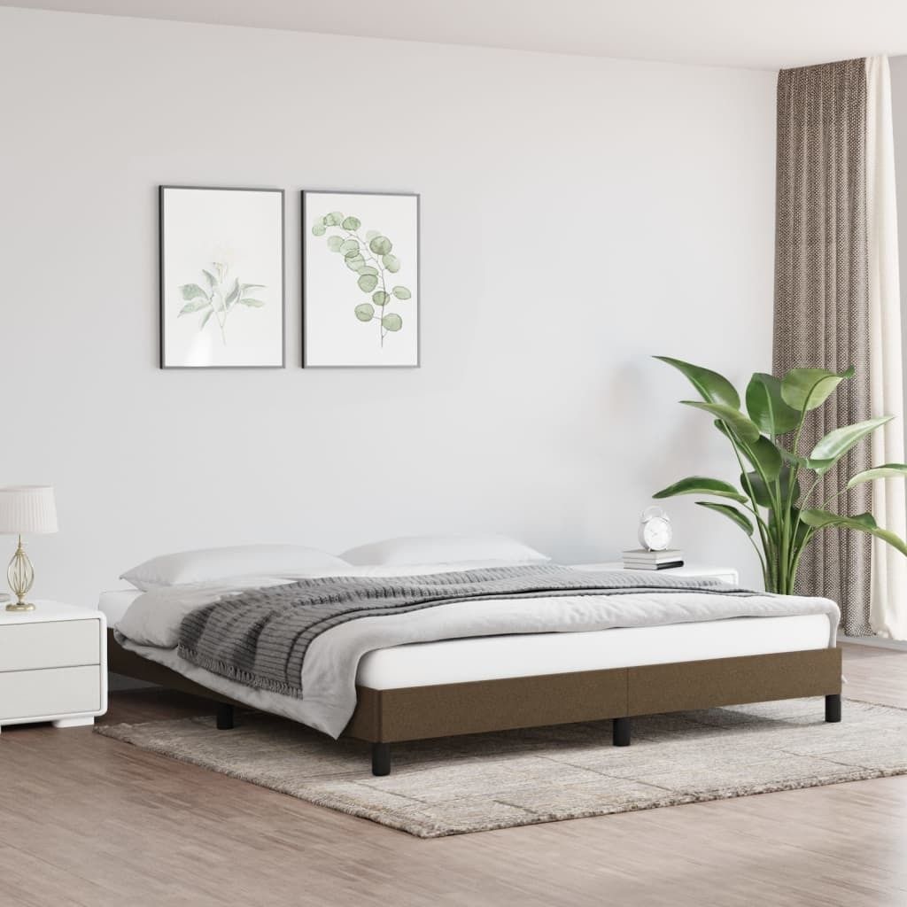 Maison Exclusive - Bettgestell ohne Matratze Dunkelbraun 180x200 cm Stoff
