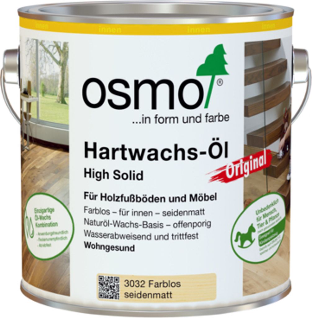 Osmo Hartwachs-Öl Original Farblos Seidenmatt 2,50 l - Produktbild 