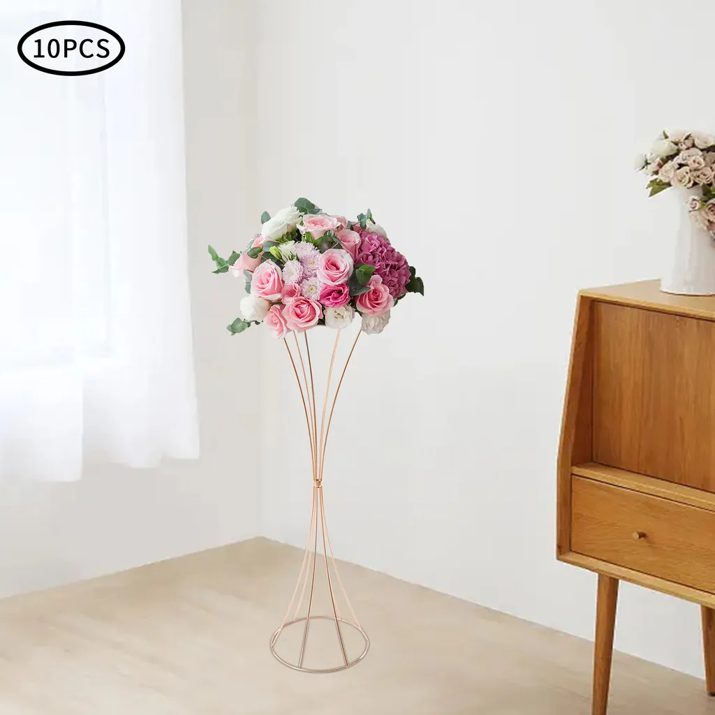 Lot de 10 Vases de Table Dorés pour Mariage et Réception - Design 50cm - 11