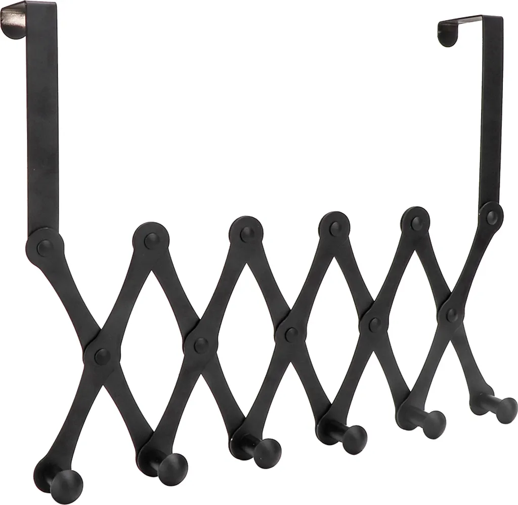Appendiabiti da porta in acciaio inox, telescopico, pieghevole, appendiabiti per cappelli e zaini, striscia di ganci da porta per soggiorno e camera da letto, 6 ganci