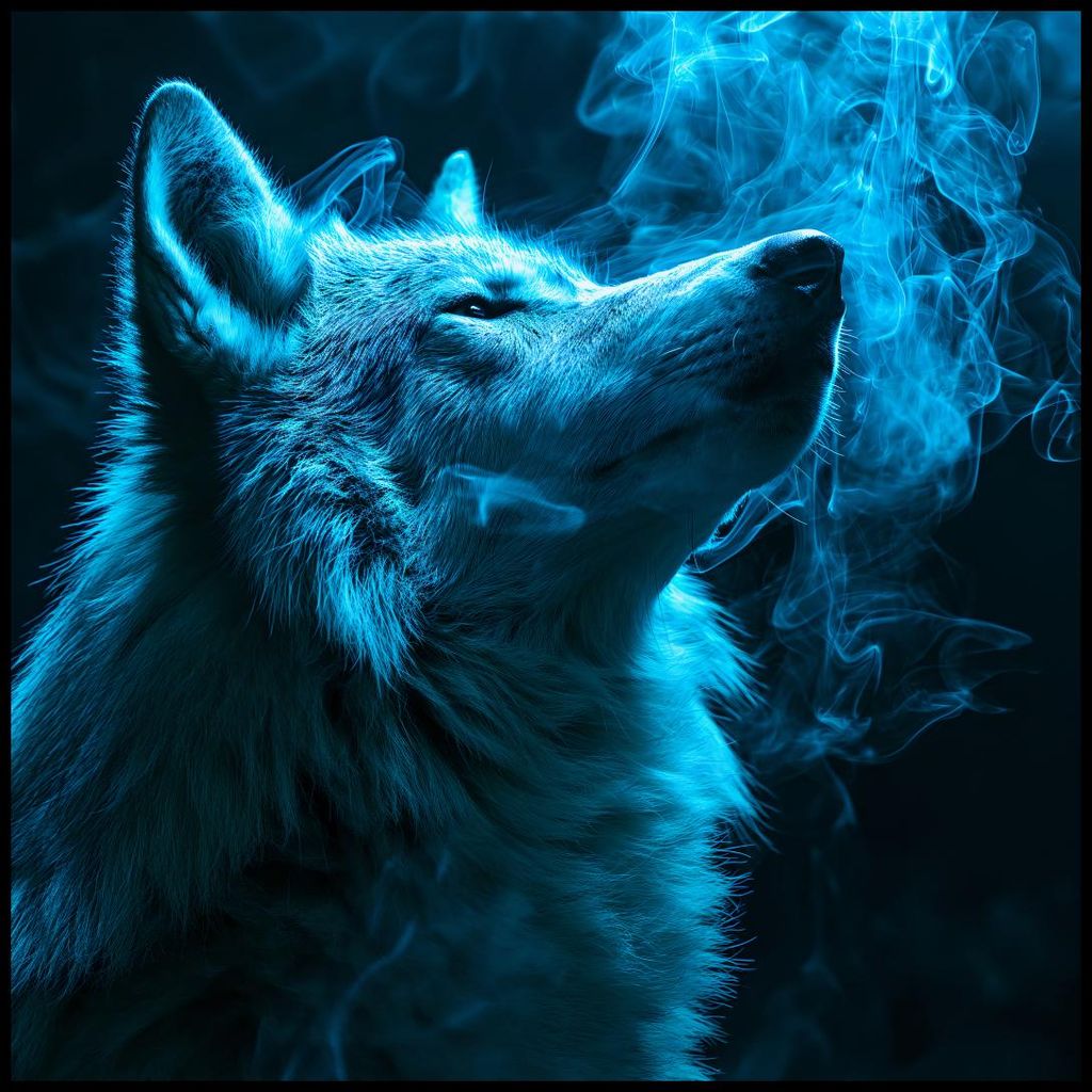 Plakat 100x100cm Atem des Wolfes