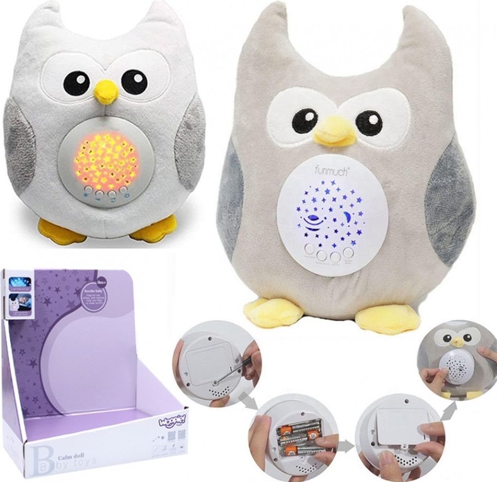 WOOPIE Kuschelschlafprojektor 2in1 Eule - 10 Schlaflieder Produktbild 