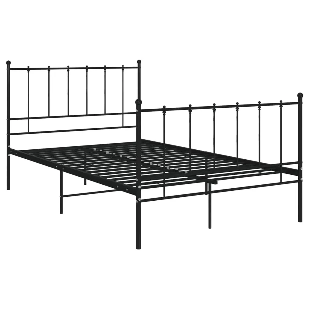 Lit noir métal 120x200 cm - Structure de lit robuste design industriel