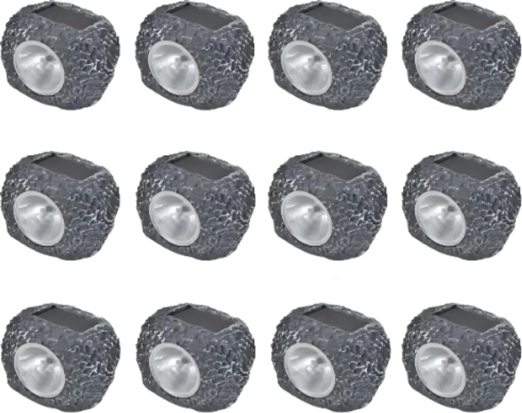 Set 12 Faretti Solari ZELURXX Design Pietra LED | Arredo Esterno Chic