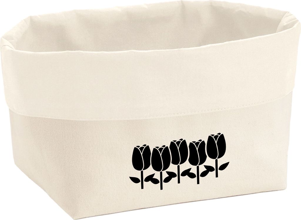 Huuraa Organizer Tulpen Blüte 8 Liter Large Canvas Baumwolle Utensilo Geschenkidee