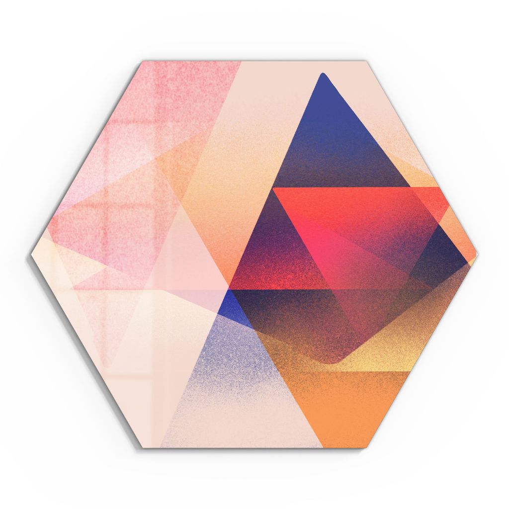 DEQORI Glasbild Echtglas 40x35 cm 'Geometrie der Farben' Wandbild Bild modern Deko