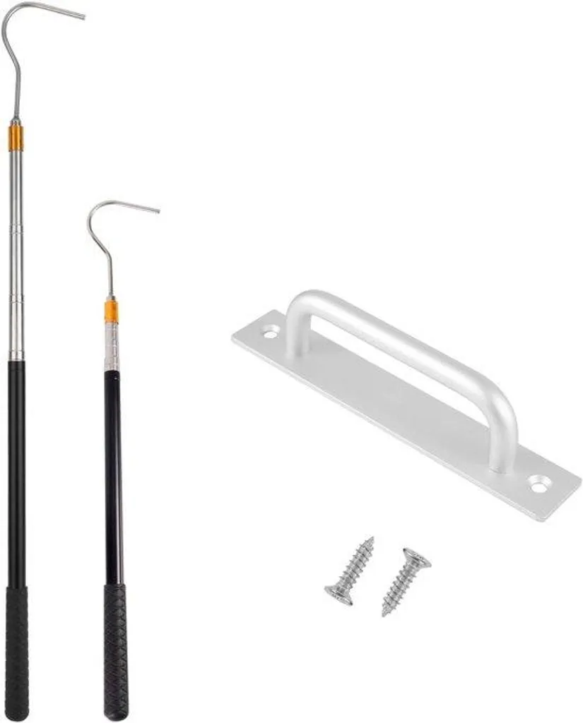 Support de grenier ajustable avec crochet acier et manche alu ergonomique