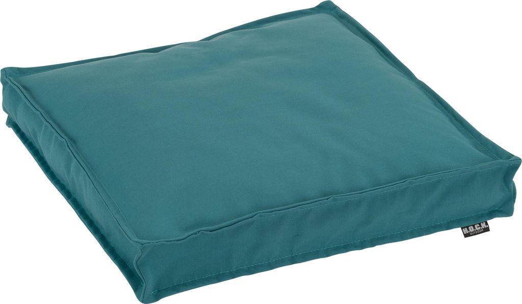 H.O.C.K. Classic Uni Outdoor Sitzkissen - 40x40x5cm Stuhlkissen für Draußen - Wetterfestes Polster Petrol Light
