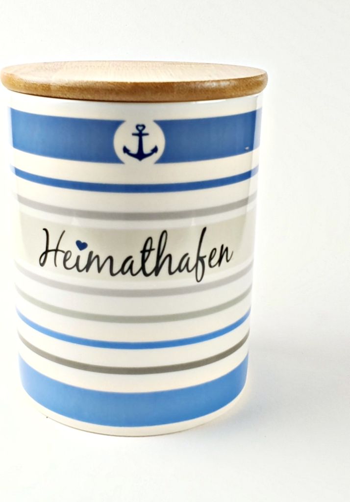 Vorratsdose Heimathafen Anker Keramik maritim Kaffeedose Dose Vorratsbehälter