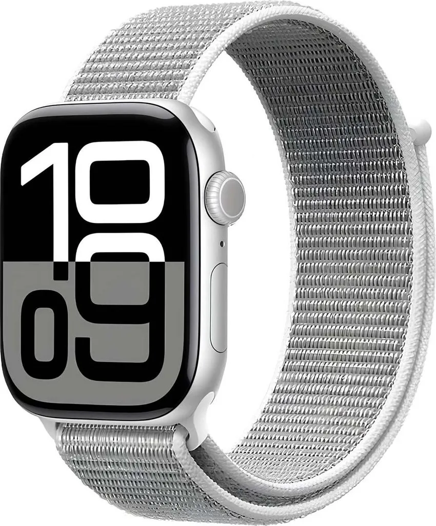 Crong Nylon - Fascia da braccio sportiva per Apple Watch 38/40/41/42 mm (grigio argento)