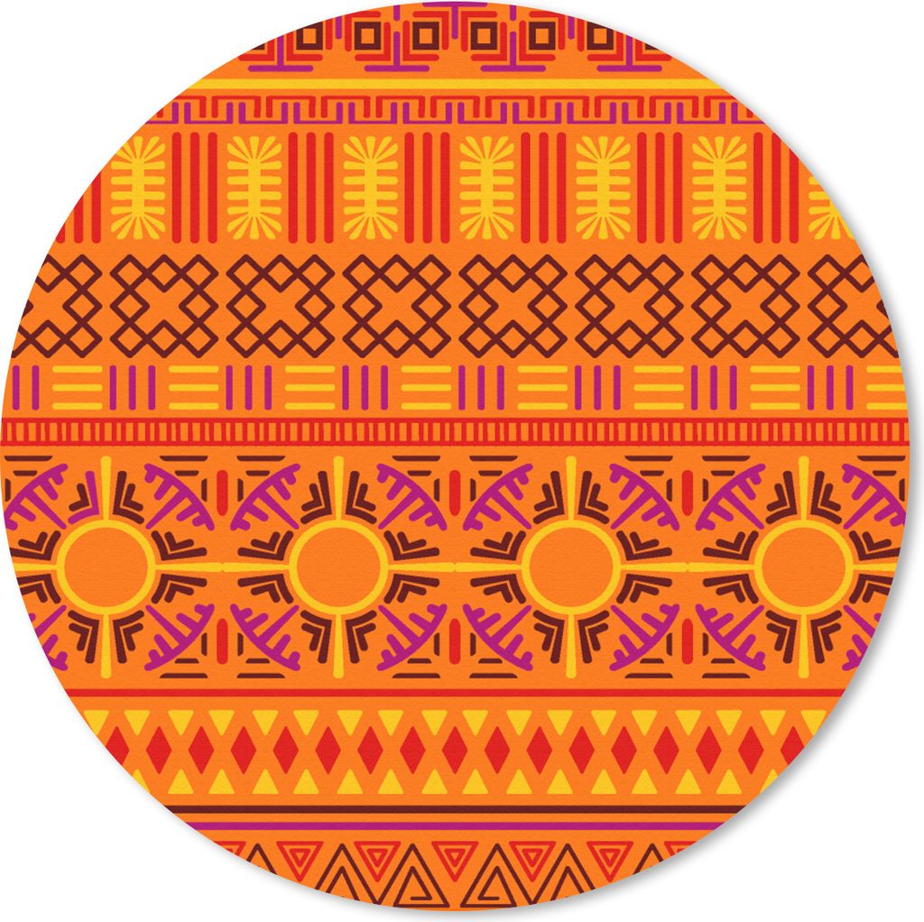 MuchoWow Mauspad Mousepad Muster - Orange - Sonne 50x50 cm - Mousepads - Maus Mat - Pad - Mausunterlage - Vinyl