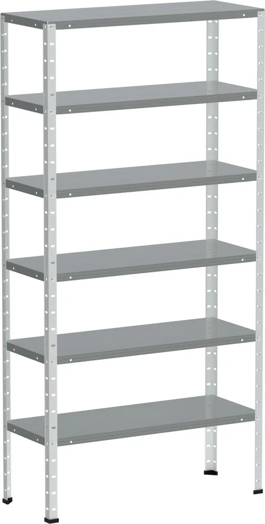 Étagère métallique 6 niveaux 205 cm de haut finition blanche anticorrosion