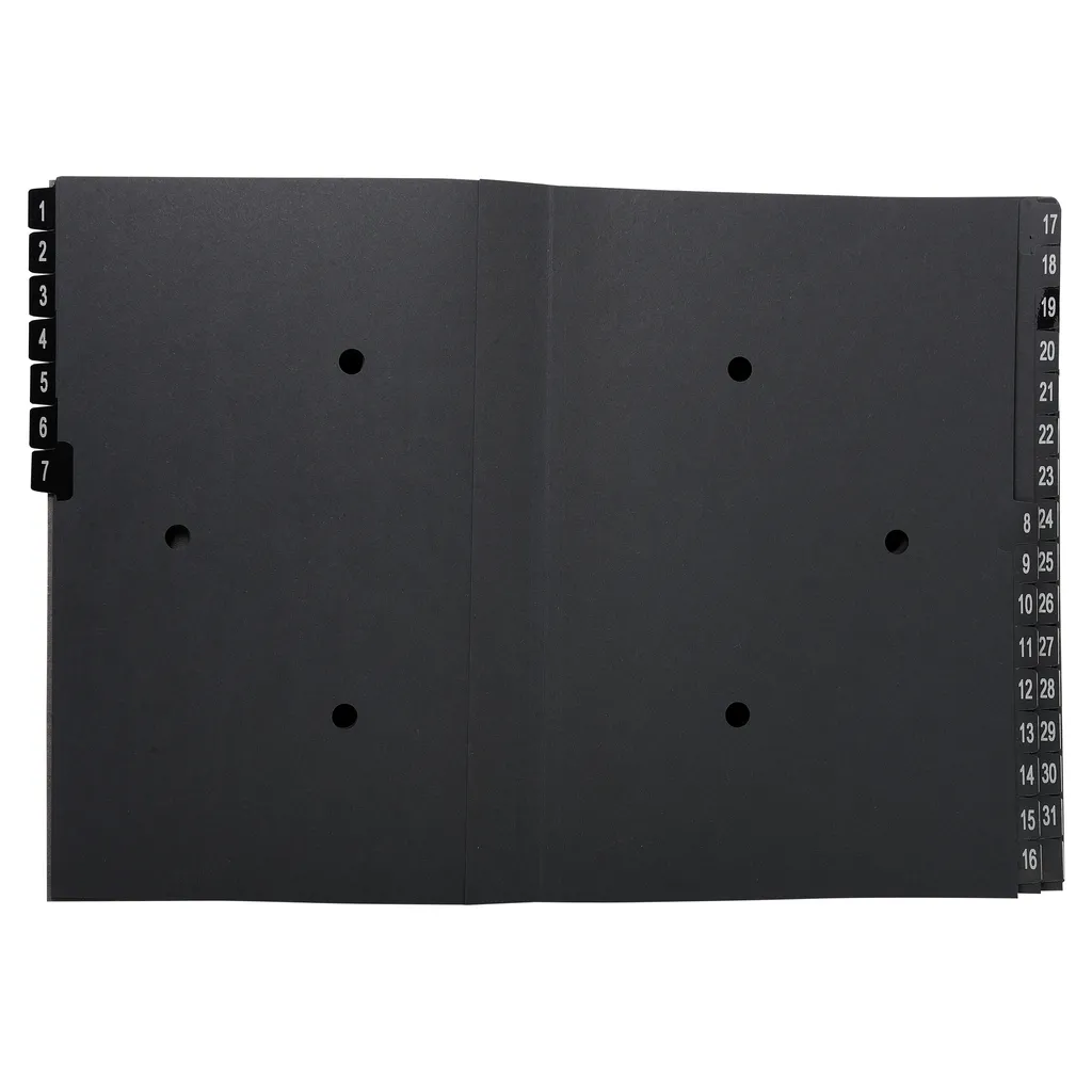 Trieur 32 Compartiments Numériques Rigide 24x34cm Noir Haute Capacité - 5