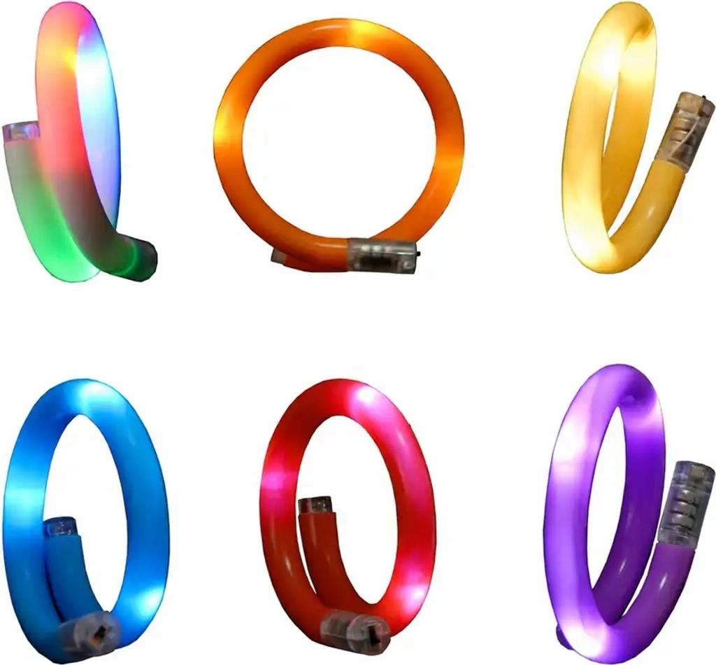 LED Wickel-Armband  4fach sortiert, inkl. Batterien Produktbild 