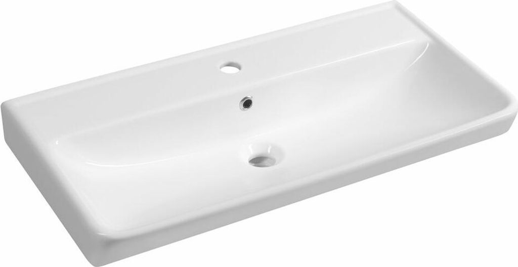 Lavabo in Vetroceramica NEON 80x41,5 cm, bianco Immagine del prodotto 