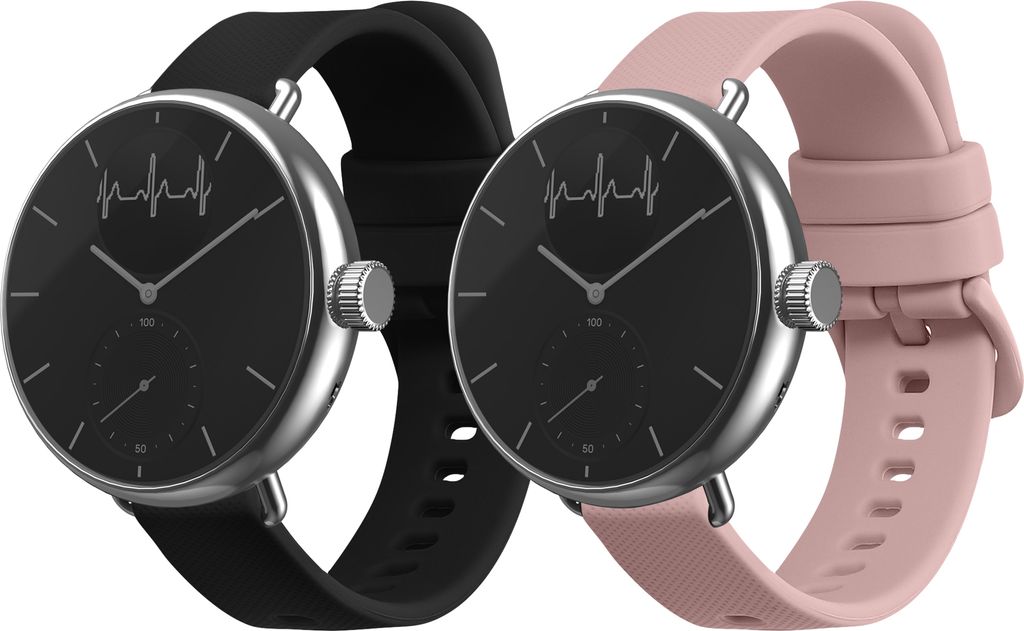 kwmobile 2x Sportarmband kompatibel mit Withings ScanWatch 38mm / Steel HR 36mm / Move ECG Armband - Fitnesstracker Band Set aus TPU Silikon