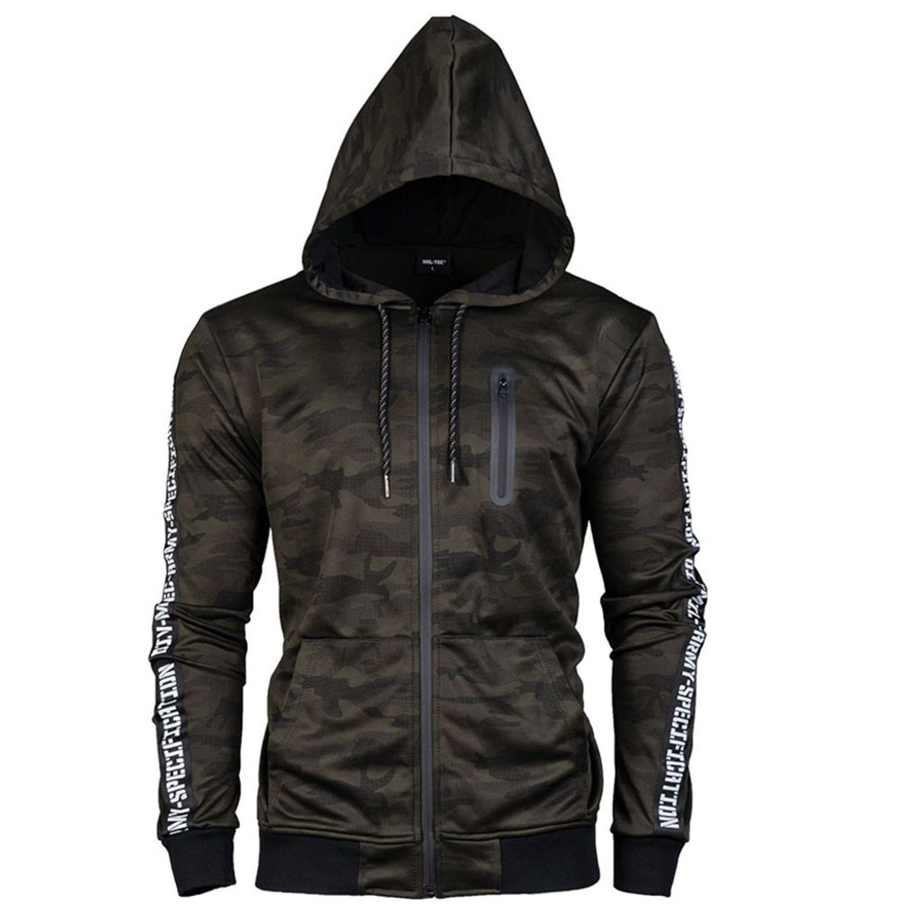 Mil-tec Training Sweatshirt mit Kapuze, woodland