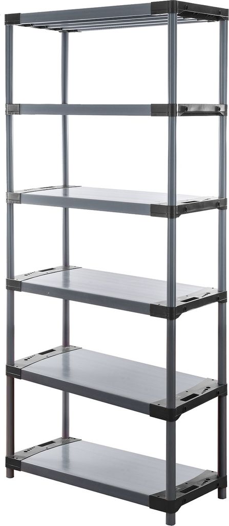 Kunststoffregal BIG GREY BEAR | Extra-Tall | HxBxT 220x100x46cm | Fachlast 160kg | Grau