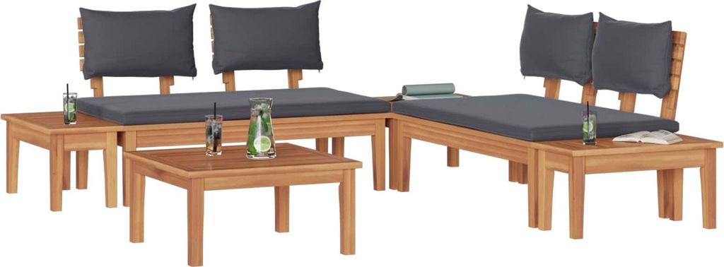 "SALE 2026" Gartensofa-set - elegantes Design - Sitzgruppe mit Sofa, Tisch - 3 pcs Braun und Grau - Terassenmöbel DEMöbel780757
