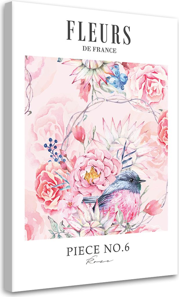 Leinwandbild Pastellfarbene Shabby-Chic-Pfingstrosenblüten 80x120 Feeby Rosa bild für die wand bereit zum aufhängen