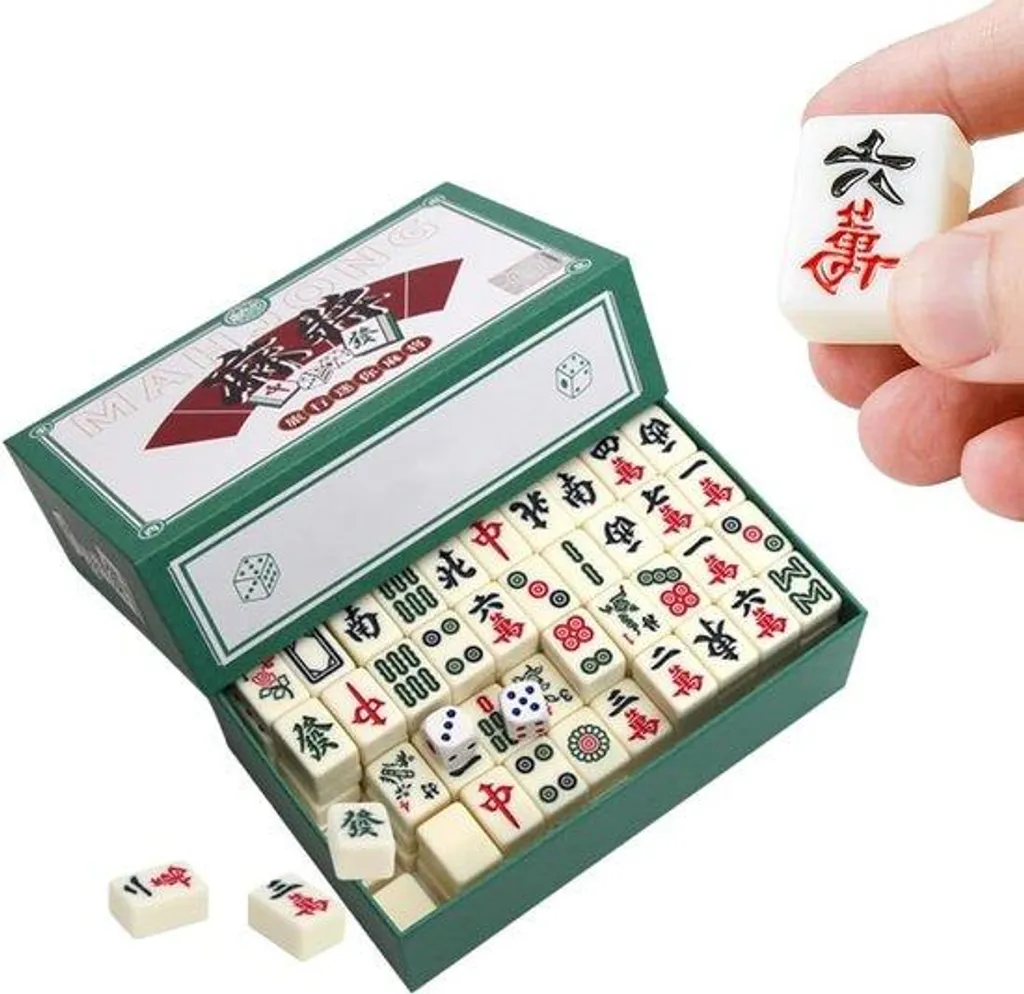 Jeu de Mah-jong familial 144 tuiles idéal pour vacances et fêtes