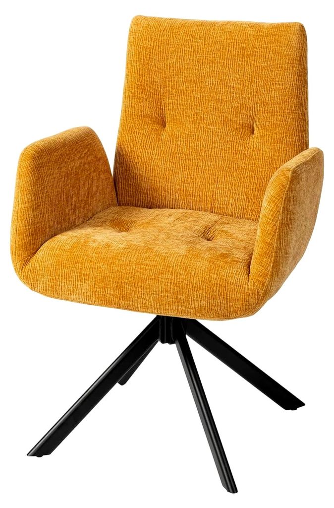 Polstersessel, Akzentsessel, modernes Design, drehbar, bis 120 kg, Gelb, Wohnzimmer Büro, Sessel & Stühle Lounge- & Cocktailsessel