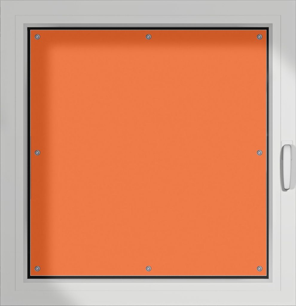 Wallario Lichtschutzbild, Dekorativer Sichtschutz Sonnenschutz 96 x 93 cm mit Motiv: Orange - Verdunklung ohne Bohren
