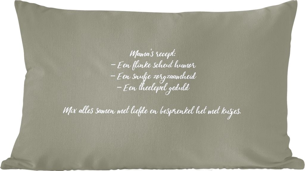 MuchoWow Zierkissen Sofakissen Wohnzimmer Dekokissen 60x40 cm Zitate - Mama - Sprichwörter - Mamas Rezept - Kochen - Kopfkissen - Polster mit Foto