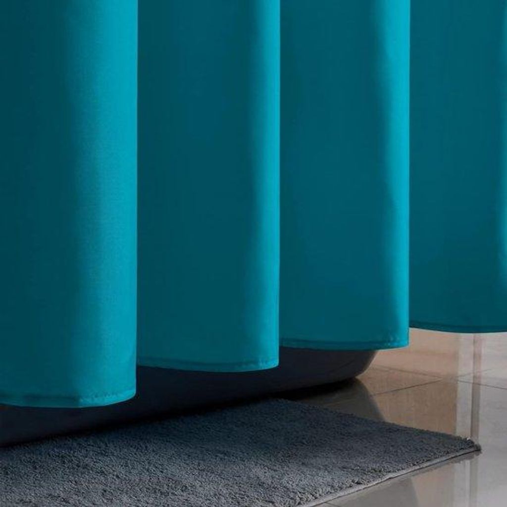 Antibakterielle Textilgordine, extra breit, für Dusche und Badewanne, wasserdicht, 240 x 183 cm, aquamarin